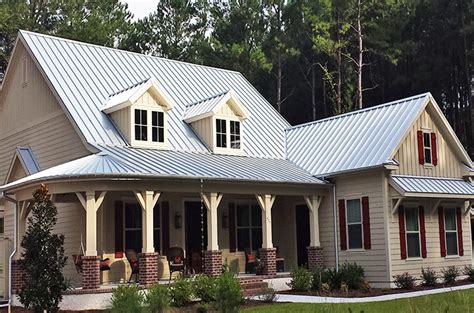 images of houses with white metal roofs|white house with galvalume roof.